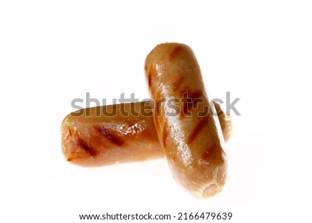 
Sausages, isolated on a white background, close-up pictures
