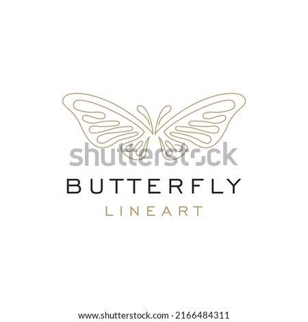 butterfly line art logo design