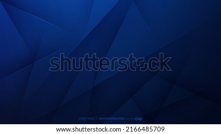Dark blue abstract background with triangle, lines stripe and light composition. Modern polygonal design concept. Vector illustration