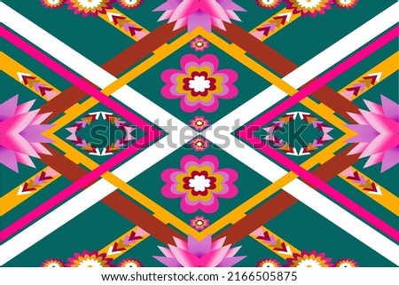 Oriental ethnic pattern.Design for background,carpet,wallpaper,clothing,wrapping,fabric,Vector illustration.