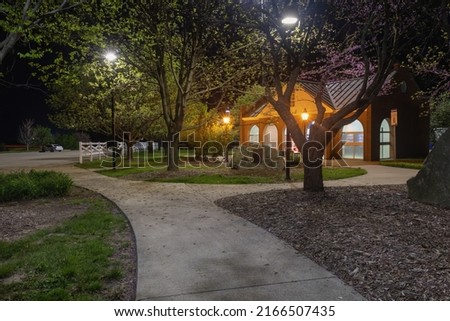 city park at night time 