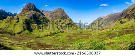 Glen Coe valley panorama in Scotland Royalty-Free Stock Photo #2166508037