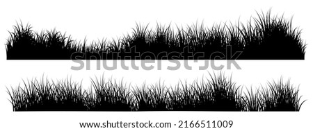 long grass, meadow silhouette vector