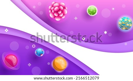 Abstract Paper Cut Dark Space Planets Space Galaxy Universe Background Gradient Objects Stars Vector Design Style