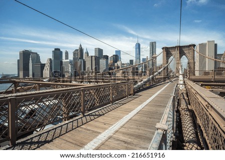 New York City Brooklyn Bridge and Manhattan skyline