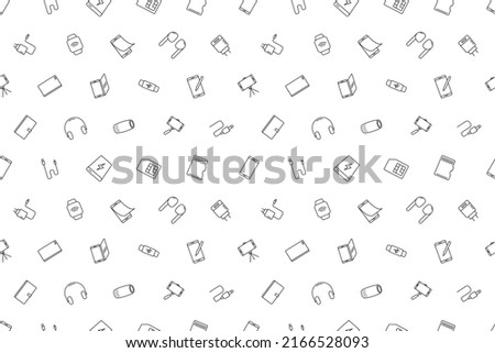 Vector phone accessories pattern. Phone accessories seamless background Royalty-Free Stock Photo #2166528093