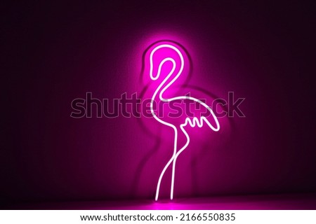 Pink neon sign flamingo. Trendy style. Neon sign. Custom neon. Home decor.