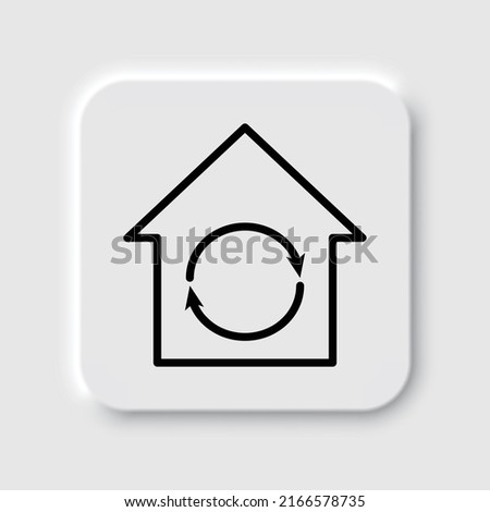 Loading, house simple vector, icon. Flat design. Neumorphism design.ai
