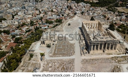 Aerial footage of the Acropolis of Athens
