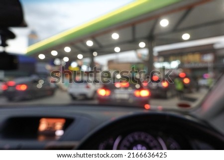 Picture blurred for background abstract of filling station