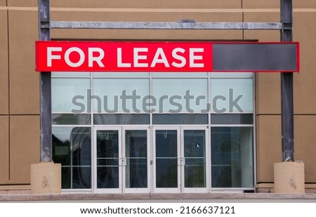 Signboard on property mall – Retail space for lease. Property leasing or real estate concept. Copy space for text.
