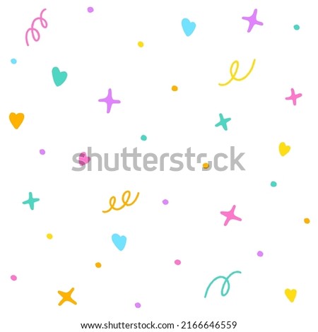 Cute Confetti Sprinkle Sparkle Shine Small Polkadot dot Line Mini Heart Abstract Colorful Pastel Seamless Pattern Background Royalty-Free Stock Photo #2166646559