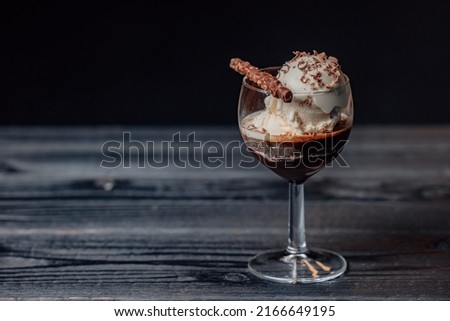 This simple but elegant Affogato, an Italian coffee dessert, is a showstopper! And now you can easily learn how to make an affogato coffee at home and customize it how you wish Royalty-Free Stock Photo #2166649195