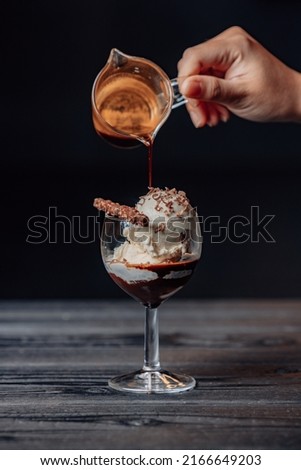 This simple but elegant Affogato, an Italian coffee dessert, is a showstopper! And now you can easily learn how to make an affogato coffee at home and customize it how you wish Royalty-Free Stock Photo #2166649203