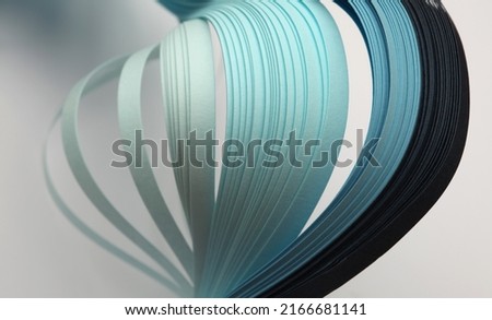 Soft focus Abstract texture blue color strip wave paper line copy space background.