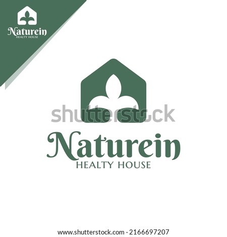 house logo and plant buds. for business or icon