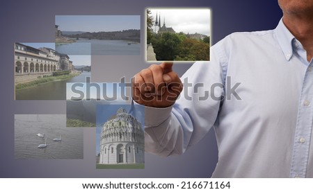 man with photos