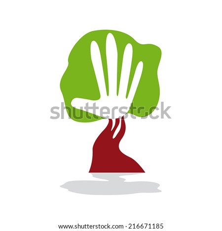Vector sign green hand
