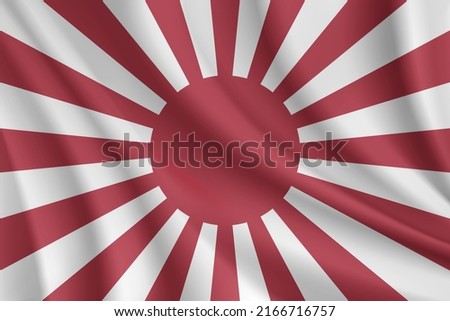 Realistic waving flag of  Imperial Japanese Army (1868–1945) vector background. Royalty-Free Stock Photo #2166716757