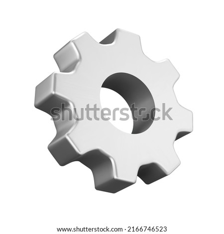 Gears 3d icon. Metal disk with teeth. Isolated object on a transparent background Royalty-Free Stock Photo #2166746523