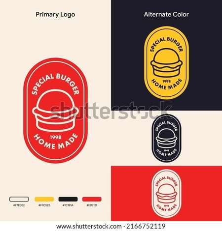 minimalist simple burger logo concept