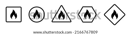 Fire Warning Icon. Flame Warning Icon, Vector Illustration