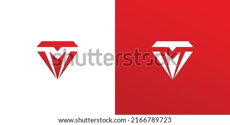 Modern and elegant letter M initial ruby ​​logo design