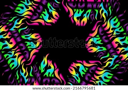 colourful caleidoscope gradient flame  art pattern of indonesian culture traditional tenun batik ethnic dayak ornament for wallpaper ads background 