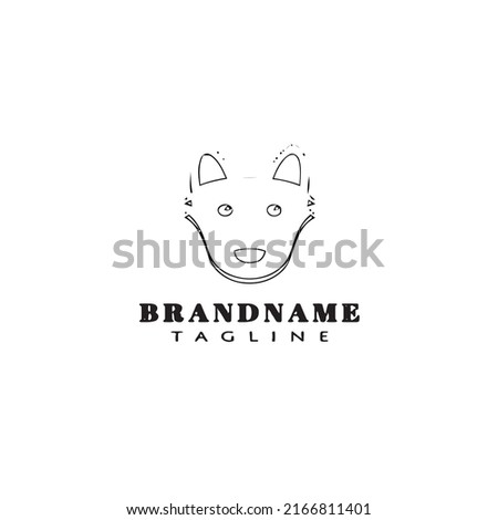 cute dog logo cartoon icon design black modern isolated vector illustration
