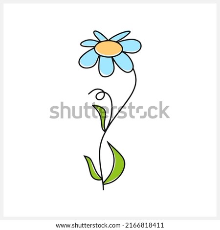 Doodle flower clip art isolated. Cartoon vector stock illustration. EPS 10