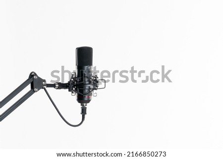 Professional studio microphone isolated on the white background without pop filter Royalty-Free Stock Photo #2166850273