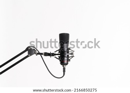 Professional studio microphone isolated on the white background Royalty-Free Stock Photo #2166850275