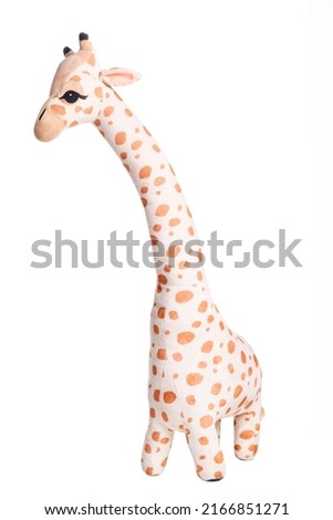 soft baby toy giraffe isolated on a white background