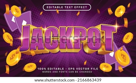 Editable text effect, jackpot 3d style Royalty-Free Stock Photo #2166863439