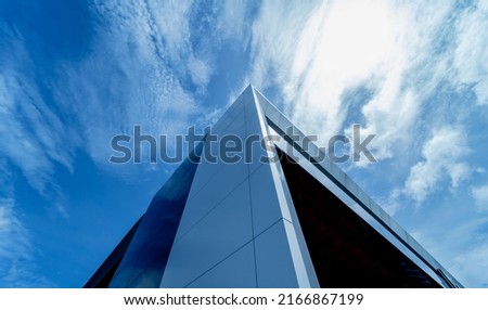 Abstract geometric background with triangles and buildings cells
