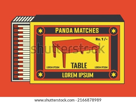 able icon. illustration in Matchbox and matches vector illustration. Vintage and antique matchbox packaging design illustration. retro style packaging. old style design. open box and template. Royalty-Free Stock Photo #2166878989