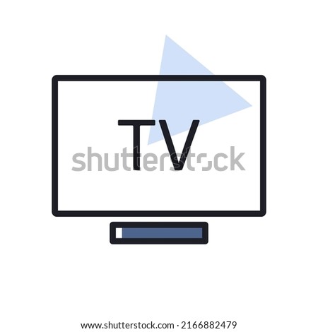Smart TV flat vector isolated icon. Graph symbol for household electric web site and apps design, logo, app, UI