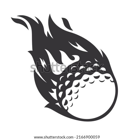 Hot Golf fire logo silhouette. golf club graphic design logos or icons. vector illustration.
