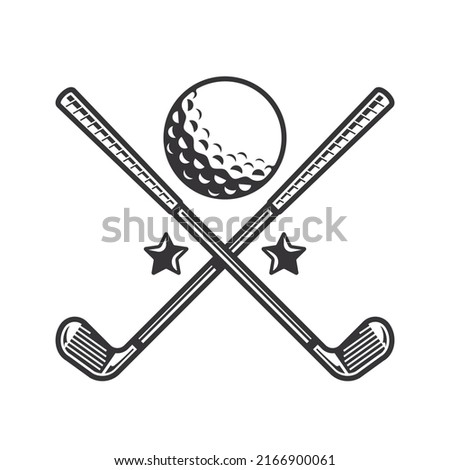 Black golf club silhouette. golf club graphic Line art logos or icons. vector illustration.
