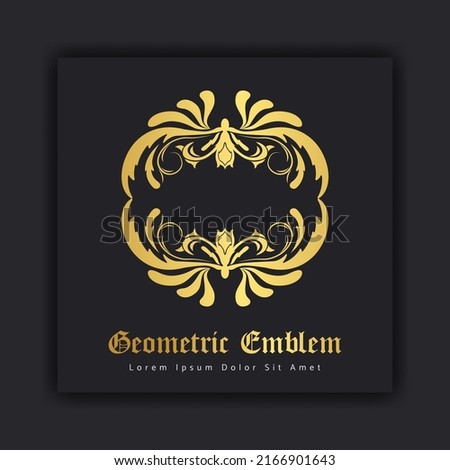 Luxury gold ornament emblem design stylish line art decorative logo. Hotel Label Template. Free vector
