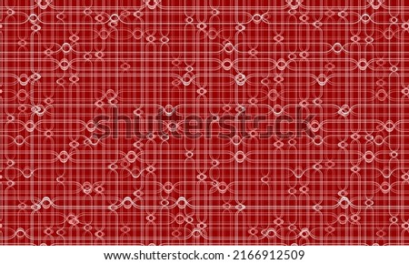 Thread lattice net textile seamless pattern vector design. Thin lines overlapping and crossing yarn chain ornament. Cozy homey fabric print for interior decor. Intricate treads imitation. Knotty chain