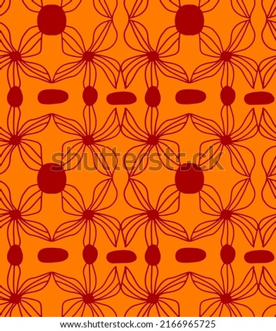 Abstract Hand Drawing Art Deco Geometric Lace Striped Hibiscus Flowers Seamless Vintage Vector Pattern Isolated Background