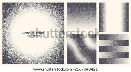 Assorted Various Black Noise Halftone Different Grainy Textures Vector Set Isolated On Light Background. Half Tone Contrast Black White Graphic Rough Gritty Variety Texture Design Element Collection Royalty-Free Stock Photo #2167040421