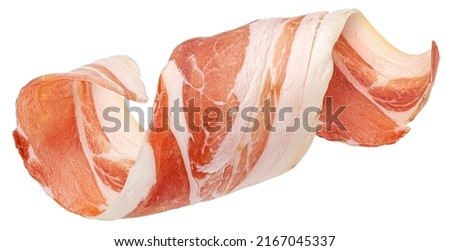 Bacon strip roll isolated on white background Royalty-Free Stock Photo #2167045337