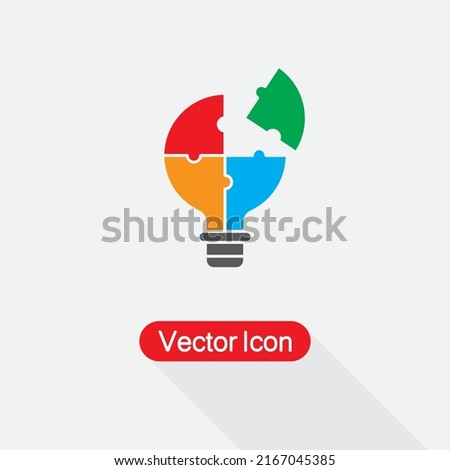 Light Bulb Puzzle Icon Puzzle Pieces Lightbulb Smart Icon Vector Illustration Eps10