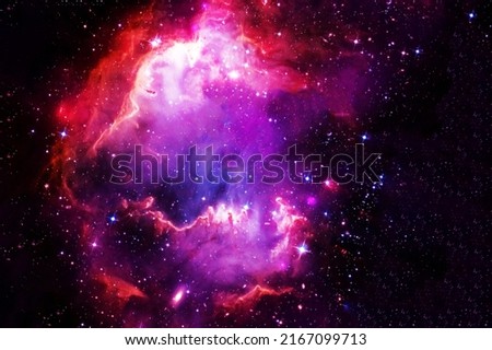 Beautiful purple space nebula. Elements of this image furnished by NASA. High quality photo