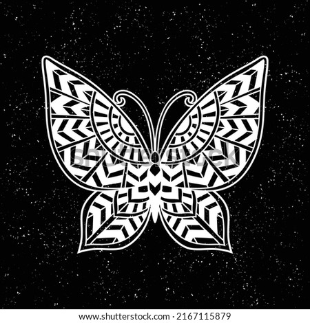 Butterfly Mandala zen. Vector zen decorative element. Adult Coloring book Butterfly. Ornate fantasy Boho style