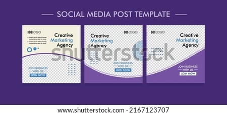 Digital business marketing banner design for social media post template