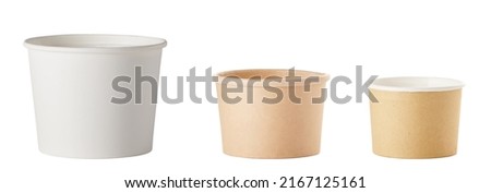 Various ice cream paper cup isolated on white Royalty-Free Stock Photo #2167125161