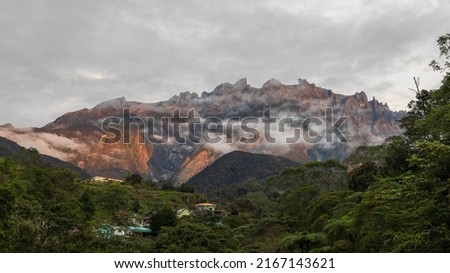 The greatest Mount Kinabalu of Sabah, Borneo with Clear blue sky